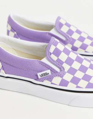 Vans Slip-On checkerboard trainers in lilac | ASOS