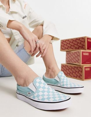 Vans Slip On classic checkerboard trainers in blue