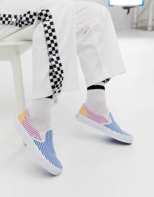 vans slip on color block