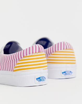 color block slip on vans