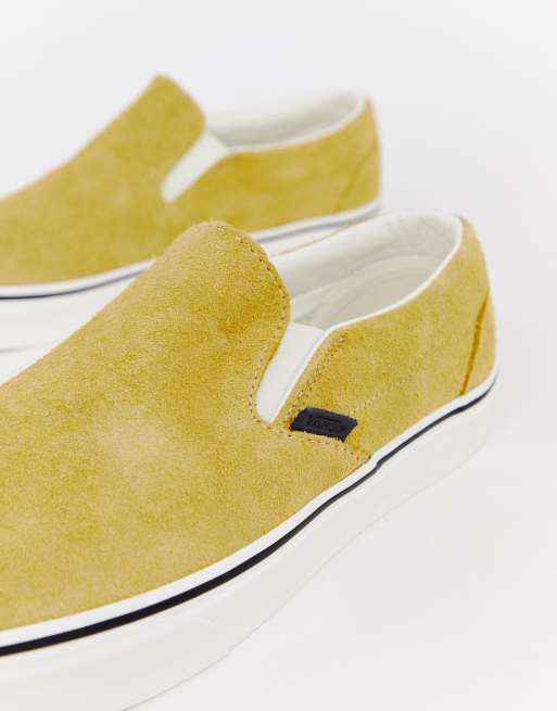 Yellow suede vans 2025 slip on