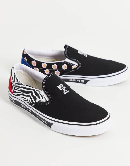 Vans – Slip-On Korean – Bunte koreanischen Schriftzeichen ASOS