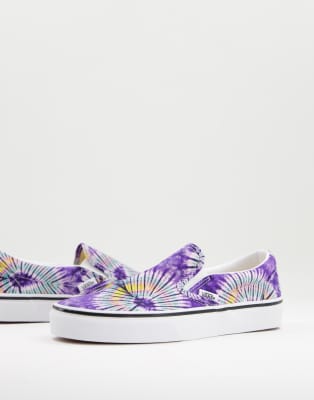 tie dye vans slip on womens