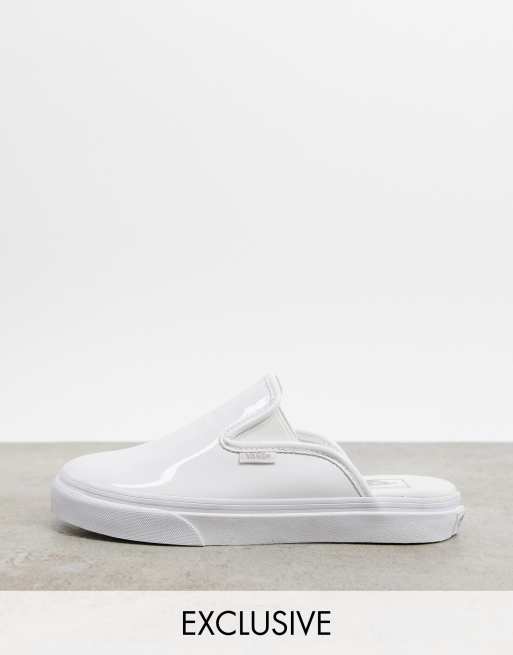 white slip on mule sneakers