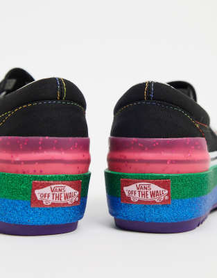 vans glitter slip on stacked