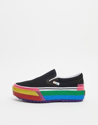 rainbow slip on vans