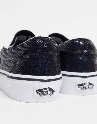 sequin slip on vans