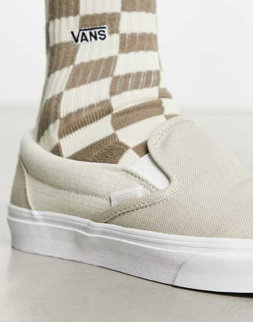 Vans - Slip On - Sneakers gebroken wit linnen | ASOS