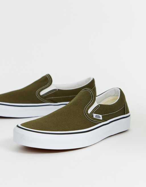 Winter moss cheap vans slip ons