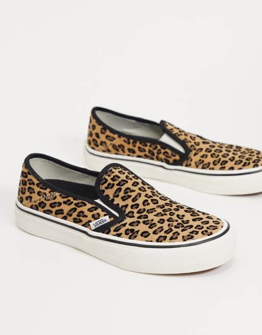 vans leopard print slip on shoes