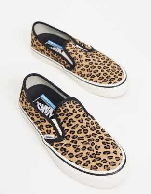 vans mini leopard slip on