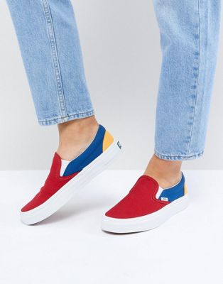 Vans Slip On Sneakers In Primary Color 