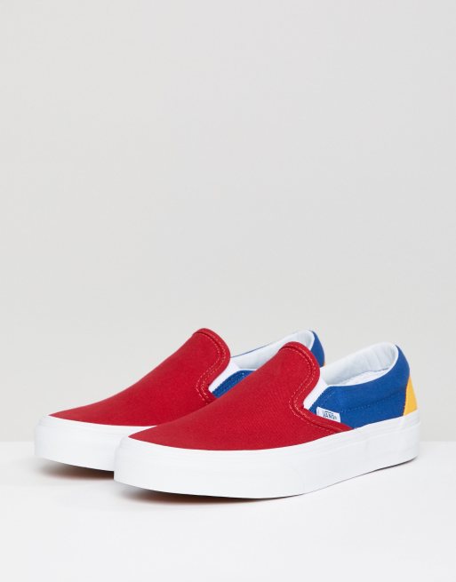 Primary color sale vans slip on