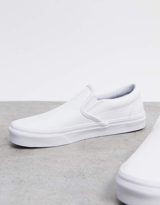 Vans white store tumble slip on