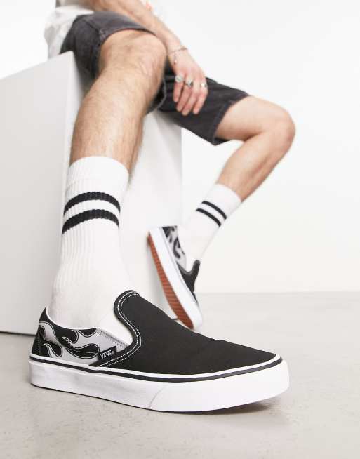 Vans - Slip-on-sneakers med reflekterende flammeprint
