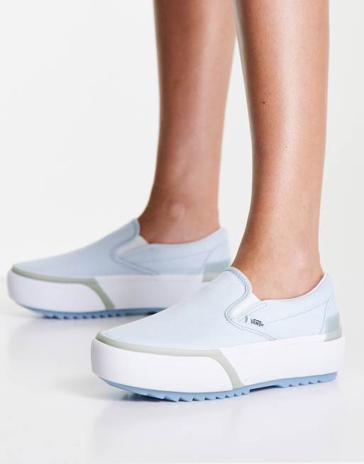 Slip-On Stacked pastel sneakers in blue | ASOS