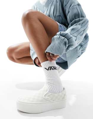 Vans Slip On Stackform in checkerboard white ASOS