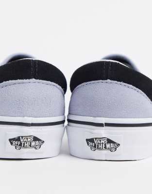 blue suede vans slip ons