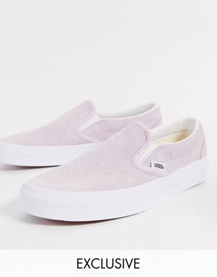 Vans Slip-On suede trainers in lilac 
