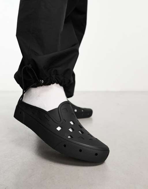 Black Quilted Slip-On Trainers In Extra Wide Fit