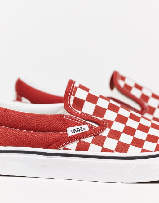 Vans red slip hot sale on shoes