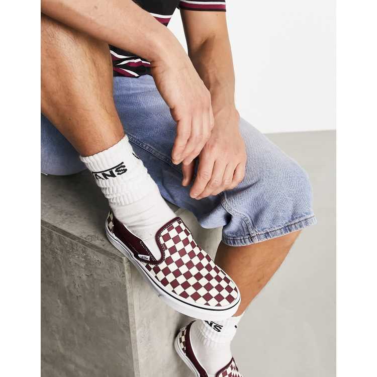 Burgundy hotsell vans checker