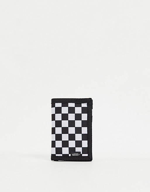 Vans Slipped checkerboard wallet in white/black