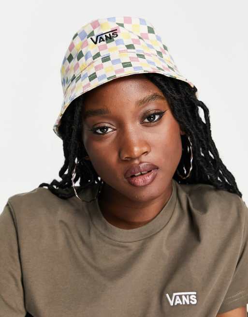 Vans Slub Hankley checkerboard bucket hat in beige