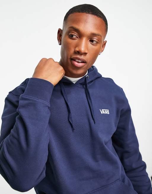 Vans Small Logo fleece hoodie in navy ASOS