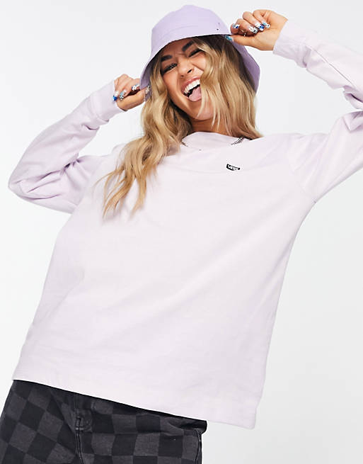Women Vans small logo long sleeve top in lilac 