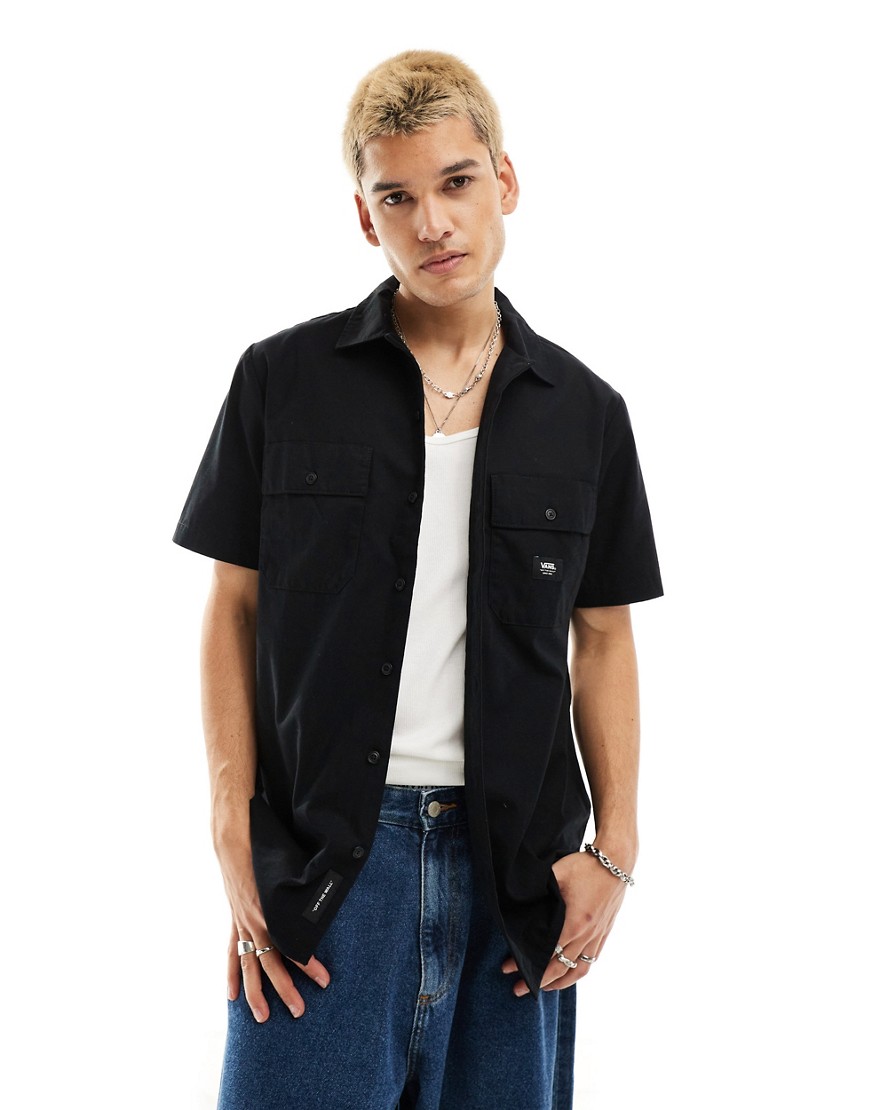 Vans smith shirt with pockets in black