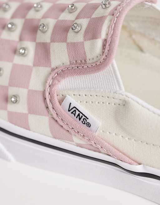 Vans – Sneaker zum Hineinschlüpfen in Rosa mit Schachbrettmuster und Strassdetails, 4 von 5