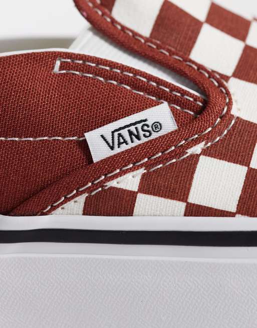 Vans – Sneaker zum Hineinschlüpfen mit Schachbrettmuster in Braun, 4 von 5