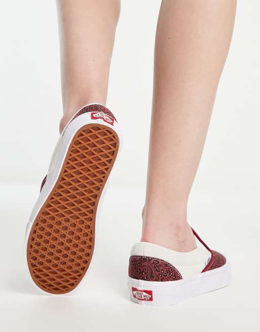 Vans store bianche rosse