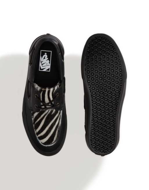 Vans - Sneakers stile barca nere con 2 occhielli, 4 di 4