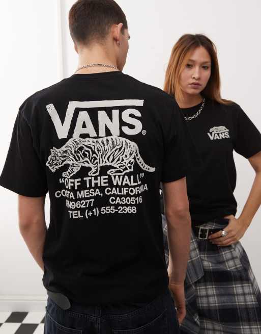 Vans Sneaky back print t-shirt in black