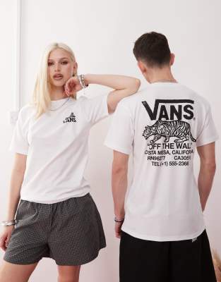 Vans - Sneaky - T-Shirt in Weiß mit Grafikprint auf dem Rücken