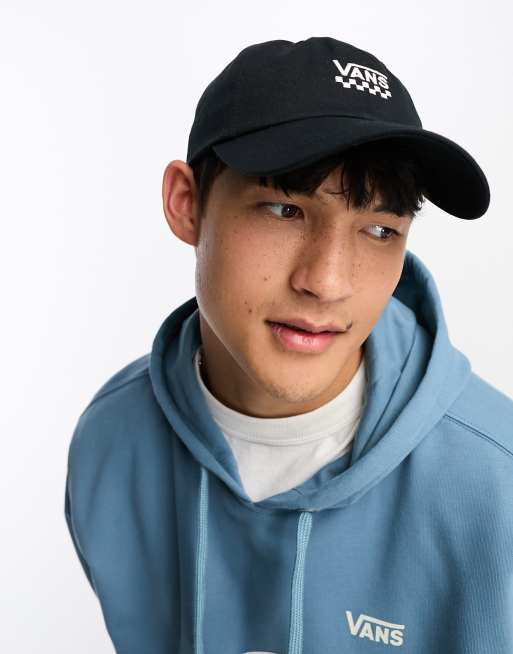 Vans - Sort jockey-kasket med buet skygge og skakbræt-logo