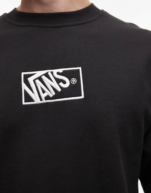 Vans - Sort sweatshirt med løstsiddende pasform og centralt indrammet logo, 5 af 5