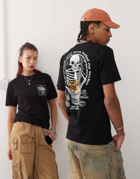 Vans - Sort T-shirt med "Bucket list"/kranieprint på ryggen - view 1