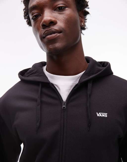 Vans - Sort træningsjakke med lynlås og logo på venstre side af brystet, 5 af 5