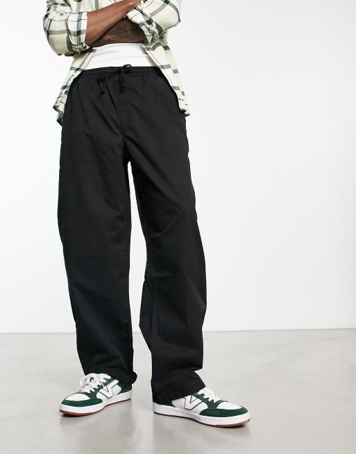 Vans - Sorte baggy chinos med elastik i taljen