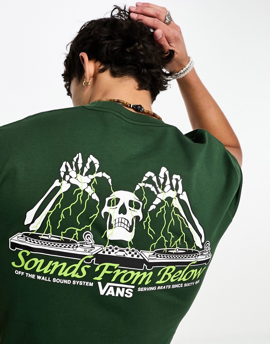 Vans sounds from below t-shirt with back print in green