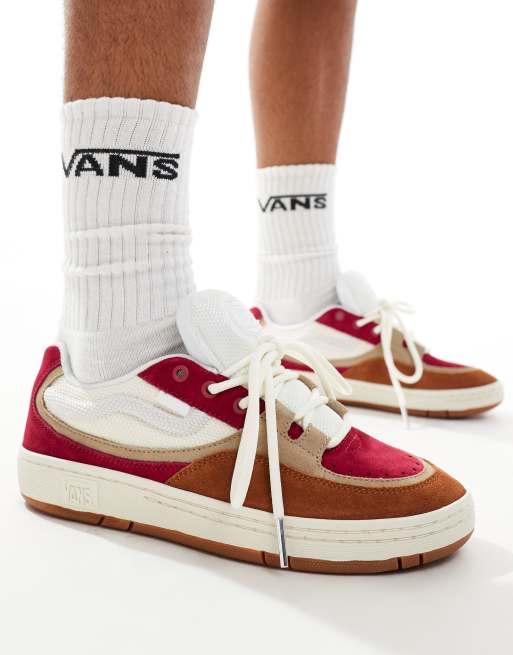 Vans Speed sneakers with pink detail in white, 4 of 5