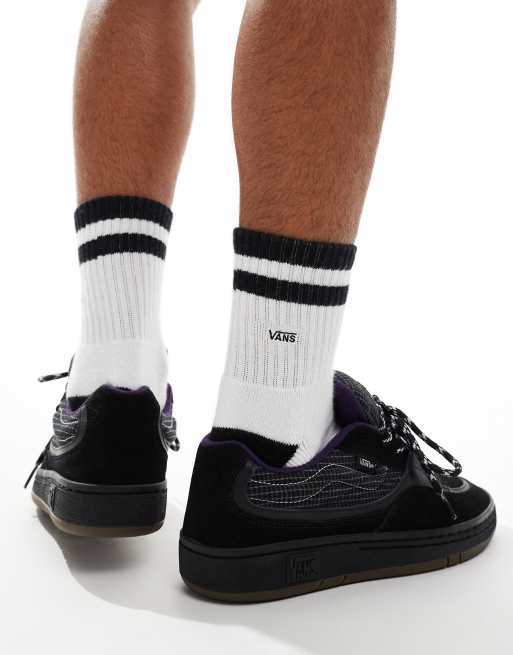 Vans Speed sneakers with purple details in black, 4 of 5