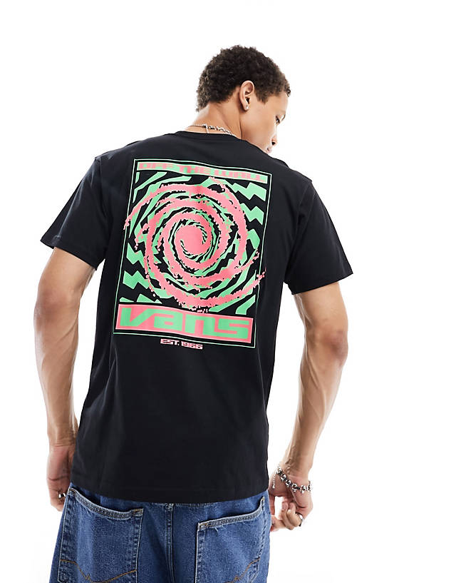 Vans - spiral graphic back print t-shirt in black