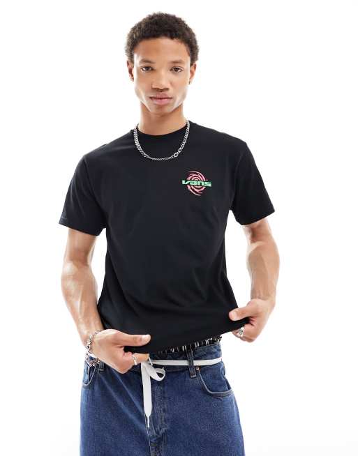 Vans spiral graphic back print t-shirt in black, 2 of 4