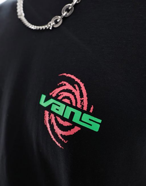 Vans spiral graphic back print t-shirt in black, 3 of 4