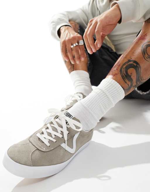 Vans Sport – Beżowo-białe buty sportowe przed kostkę