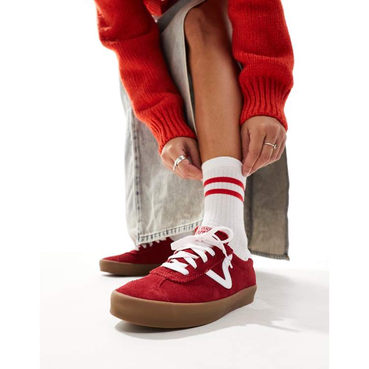 Vans Sport Lage sneakers in bordeauxrood ASOS